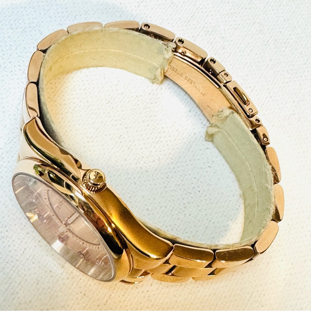 Michael Kors Colette Women's Rose Gold Stainless Bracelet Watch Crystals MK-6604 - Picture 4 of 14